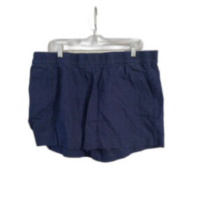 Linen Blend Navy Blue Size XXL Shorts Peace & Pearls Pull on 3.5" Inseam Pockets